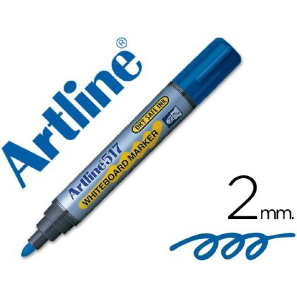 Rotulador ARTLINE pizarra blanca 2mm color azul punta redonda, tinta antisecado, 600m escritura Rotulador ARTLINE pizarra blanca 2mm color azul punta redonda, tinta antisecado, 600m escritura
