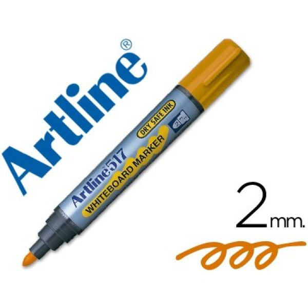 Rotulador ARTLINE pizarra blanca 2mm color naranja punta redonda, tinta antisecado, 600m escritura Rotulador ARTLINE pizarra blanca 2mm color naranja punta redonda, tinta antisecado, 600m escritura