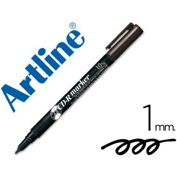 Rotulador ARTLINE para CD punta de fibra redonda de 1,0mm color negro permanente (CD-R marker) Rotulador ARTLINE para CD punta de fibra redonda de 1,0mm color negro permanente (CD-R marker)