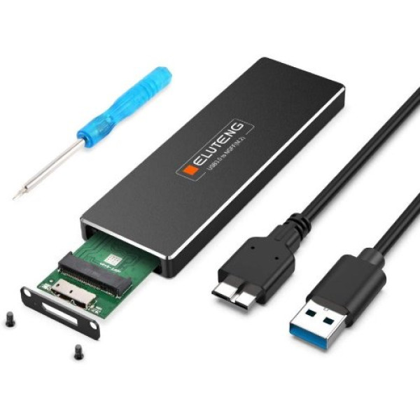 Carcasa adaptador ELUTENG USB 3.0 a M.2 NGFF soporta M.2 NGFF SATA SSD Carcasa adaptador ELUTENG USB 3.0 a M.2 NGFF soporta M.2 NGFF SATA SSD