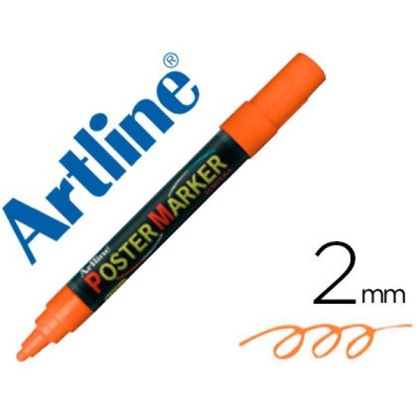 Rotulador ARTLINE Poster Market Naranja Fluor 2mm., punta redonda Rotulador ARTLINE Poster Market Naranja Fluor 2mm., punta redonda