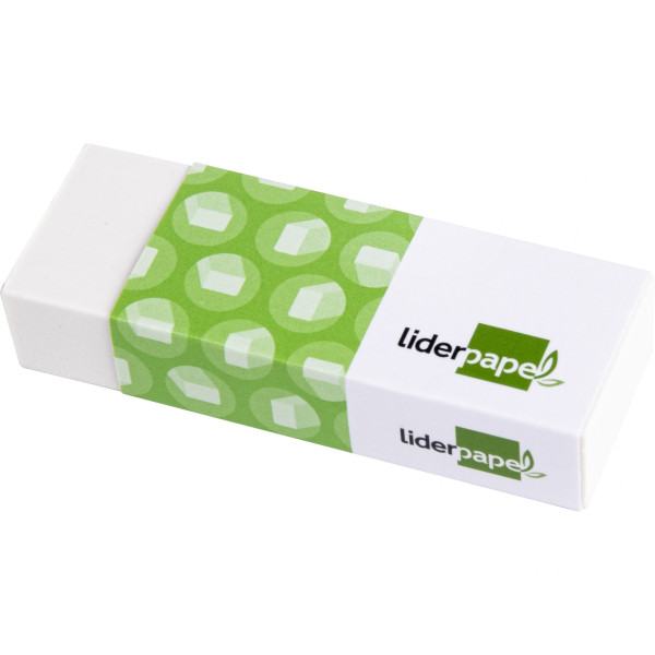 Goma de borrar LIDERPAPEL blanca 12x20x40mm Goma de borrar LIDERPAPEL blanca 12x20x40mm