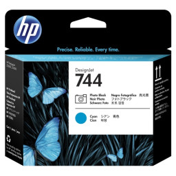 HP 744 FOTO NEGRO-CIAN CABEZAL