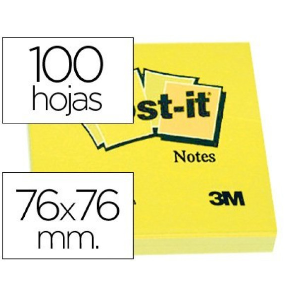 (12) Bloc notas POST-IT Amarillo 76x76mm 100h/bloc (12) Bloc notas POST-IT Amarillo 76x76mm 100h/bloc