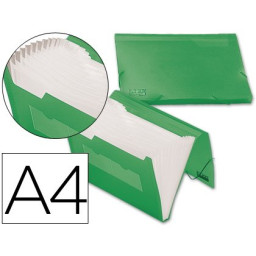 Carpeta fuelle LIDERPAPEL DIN A4 verde 13 departamentos