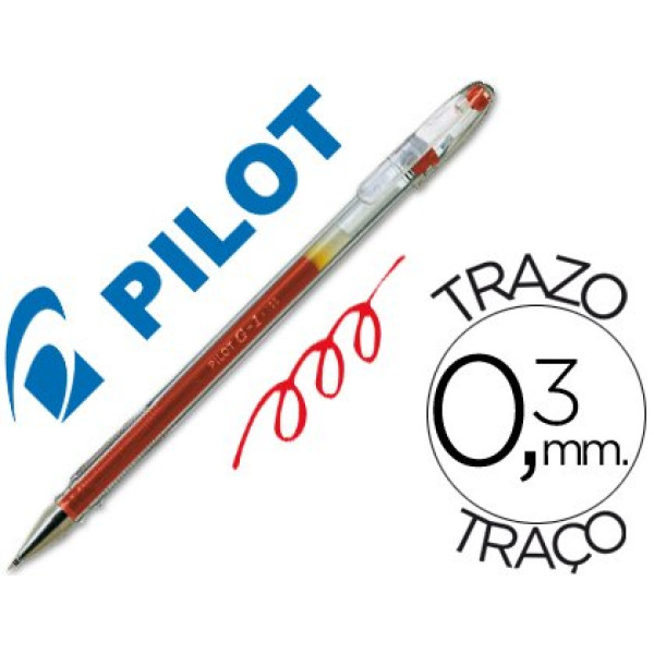 Bolígrafo PILOT G-1 rojo Tinta GEL. Trazo 0,3mm. Punta 0,5mm. Bolígrafo PILOT G-1 rojo Tinta GEL. Trazo 0,3mm. Punta 0,5mm.