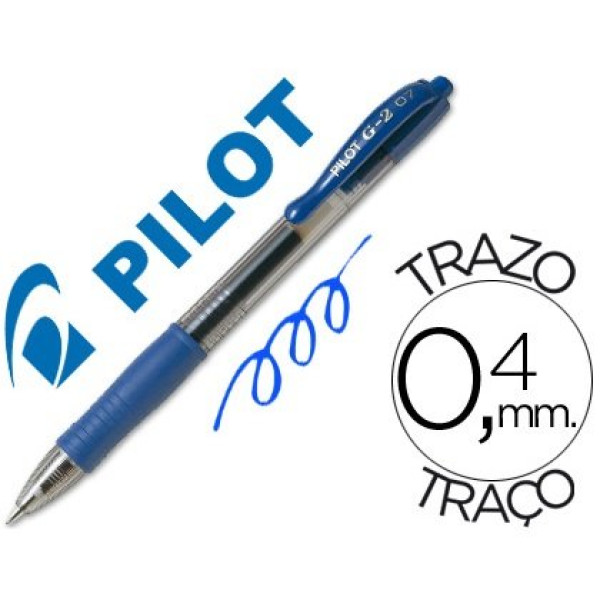 Bolígrafo PILOT G-2 retráctil azul Tinta GEL. Trazo 0,4mm. Punta 0,7mm. (BL-G2-7) Bolígrafo PILOT G-2 retráctil azul Tinta GEL. Trazo 0,4mm. Punta 0,7mm. (BL-G2-7)