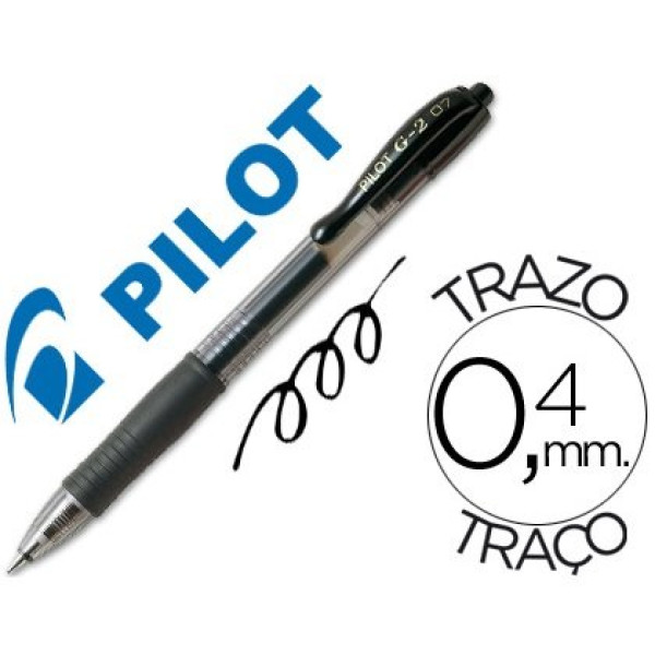 Bolígrafo PILOT G-2 retráctil negro Tinta GEL. Trazo 0,4mm. Punta 0,7mm. (BL-G2-7) Bolígrafo PILOT G-2 retráctil negro Tinta GEL. Trazo 0,4mm. Punta 0,7mm. (BL-G2-7)