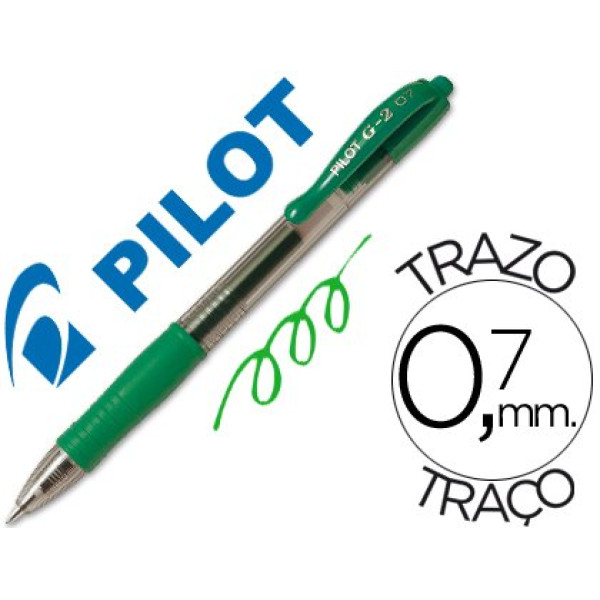 Bolígrafo PILOT G-2 retráctil verde Tinta GEL (BL-G2-7) Bolígrafo PILOT G-2 retráctil verde Tinta GEL (BL-G2-7)