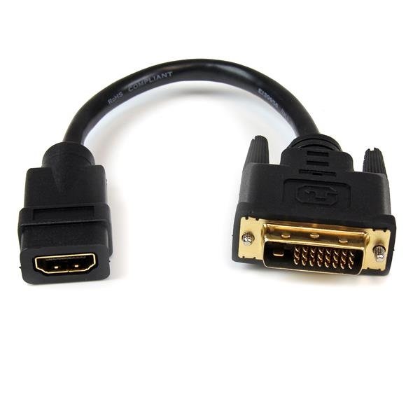 Adaptador vídeo STARTECH HDMI Hembra - DVI-D Macho 20cm Adaptador vídeo STARTECH HDMI Hembra - DVI-D Macho 20cm