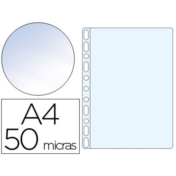 (100) Funda multitaladro Q-CONNECT DINA A4 50Mc Cristal (100) Funda multitaladro Q-CONNECT DINA A4 50Mc Cristal