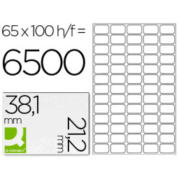 Etiqueta adhesiva Q-CONNECT 38,1x21.2mm DIN A4 100 h. - 2400et.