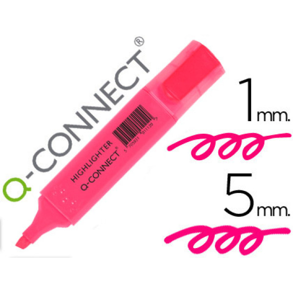 Rotulador Q-CONNECT fluorescente ROSA punta biselada Rotulador Q-CONNECT fluorescente ROSA punta biselada