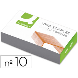 Caja 1000 grapas Q-CONNECT nº 10 cobreadas