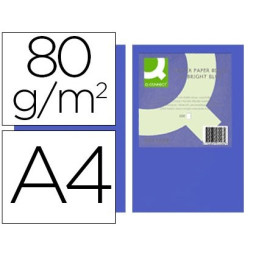 (500) Folios Q-CONNECT DIN  A4 Azul 80 gr.