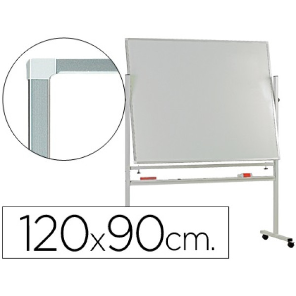Pizarra Q-CONNECT doble cara melamina 120x90 marco de aluminio giratoria Pizarra Q-CONNECT doble cara melamina 120x90 marco de aluminio giratoria