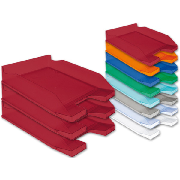 Bandeja sobremesa plastico Q-CONNECT rojo traspare