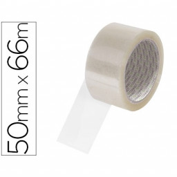 (6) Cinta adhesiva Q-CONNECT 66mt. x 50 mm. Traspa Embalaje bajo ruido