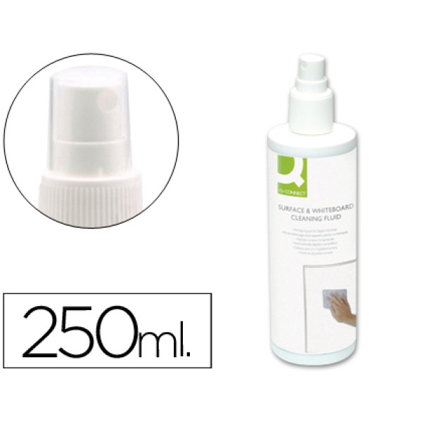 Spray limpiador Q-CONNECT para pizarras blancas 250 ml.
