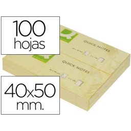 Bloc notas Q-CONNECT adhesivas 40x50mm 100 h.