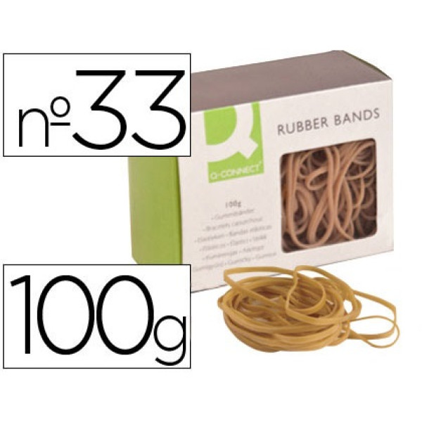 Caja gomas elásticas Q-CONNECT nº 33 100 gr.