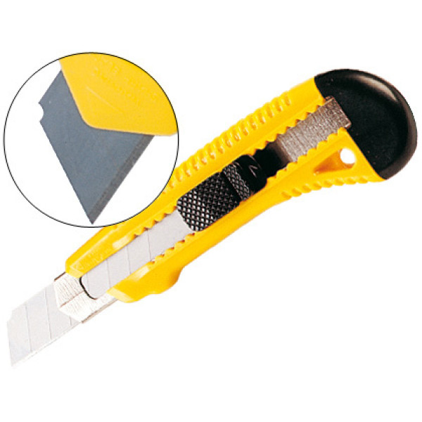 Cuter Q-CONNECT 68bc con protector metalico Cuchilla 18mm Cuter Q-CONNECT 68bc con protector metalico Cuchilla 18mm