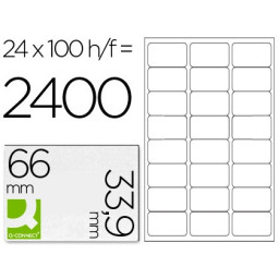 Etiqueta adhesiva Q-CONNECT 66x33.9mm DIN A4 100 h. - 2400et.