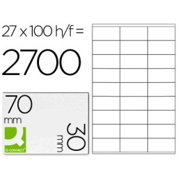 Etiqueta adhesiva Q-CONNECT 70x30mm DIN A4 100 h. - 2700et.