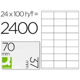 Etiqueta adhesiva Q-CONNECT 70x37mm DIN A4 100 h. - 2400et.