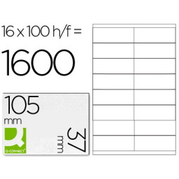 Etiqueta adhesiva Q-CONNECT 105x37mm DIN A4 100 h. - 1600et.