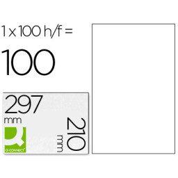 Etiqueta adhesiva Q-CONNECT 210x297mm DIN A4 100 h.