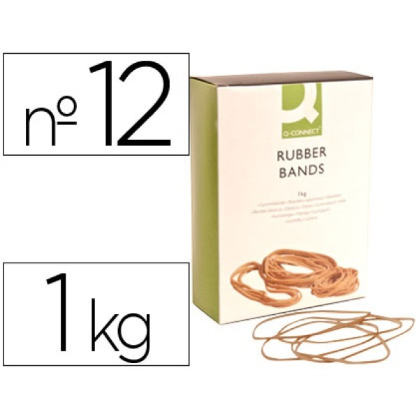 Caja gomas elásticas Q-CONNECT nº 12  1 Kg.