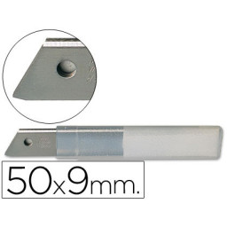 Repuesto cuter Q-CONNECT estrecho metálico blister de 10 cuchillas de 9mm x 0,5