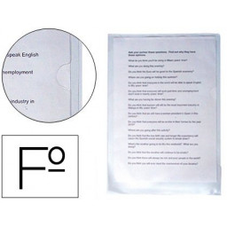 (100) Carpeta dossier Q-CONNECT uñero  plástico 180 micras tamaño FOLIO