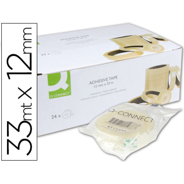 Cinta adhesiva Q-CONNECT encelofanada 33m. x 12 mm.