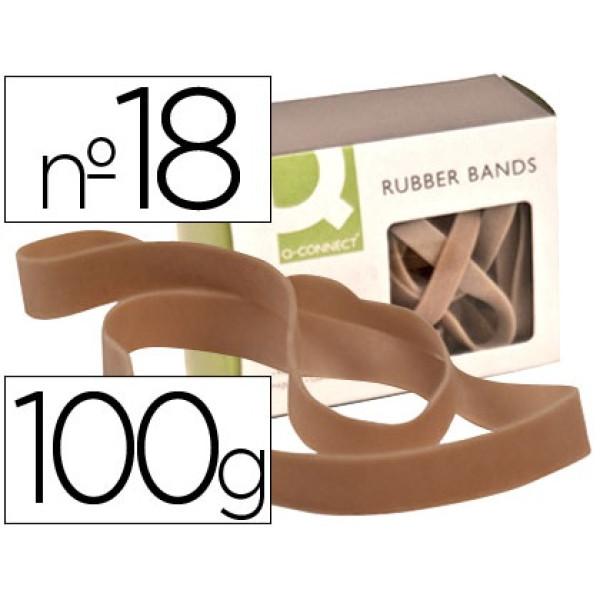 Caja gomas elásticas Q-CONNECT nº 18  100 gr. 180x16