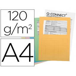 (25) Subcarpeta cartulina Q-CONNECT DIN A4 colores ventana trasparente 120 gr.