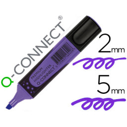 Rotulador Q-CONNECT fluorescente violeta Premium punta biselada sujeccion caucho