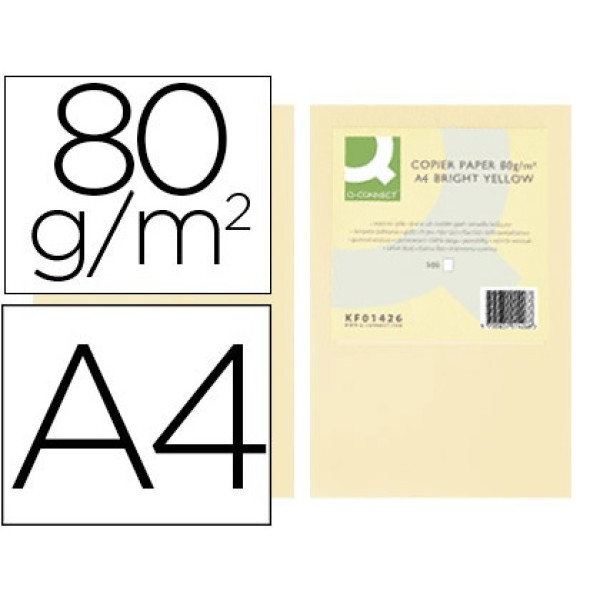 Papel Color Q-CONNECT Din A4, Crema 500h.