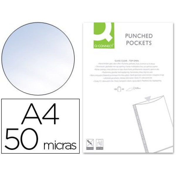 Funda multitaladro Q-CONNECT DIN A4 50 micras  11 taladros