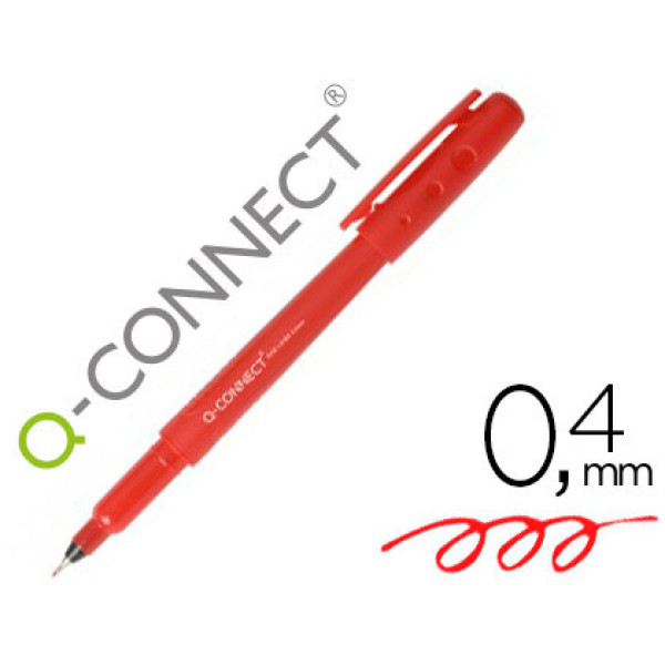 Rotulador Q-CONNECT Fine Liner Rojo 0.4 mm. Punta de fibra Rotulador Q-CONNECT Fine Liner Rojo 0.4 mm. Punta de fibra