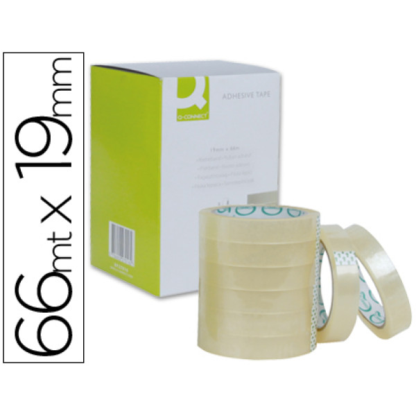 Cinta adhesiva Q-CONNECT 66 mt x 19 mm transparente Cinta adhesiva Q-CONNECT 66 mt x 19 mm transparente