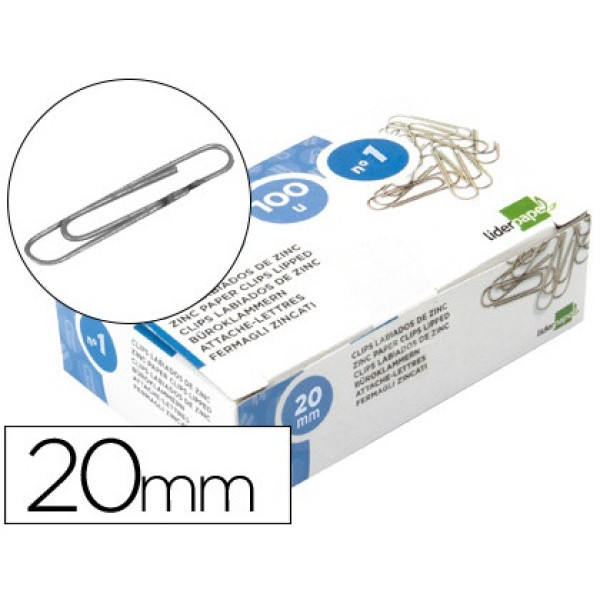 (100) Clips LIDERPAPEL labiados #1 - 20mm (02304) (100) Clips LIDERPAPEL labiados #1 - 20mm (02304)