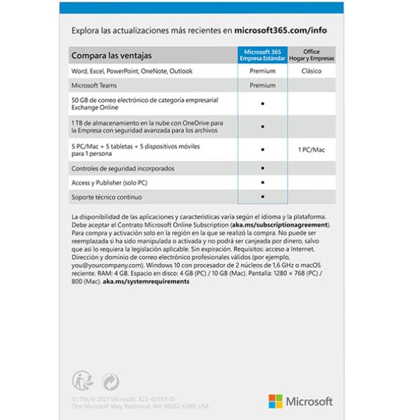 365 EMPRESA STANDARD ESPANOL 1Y PKC 365 EMPRESA STANDARD ESPANOL 1Y PKC