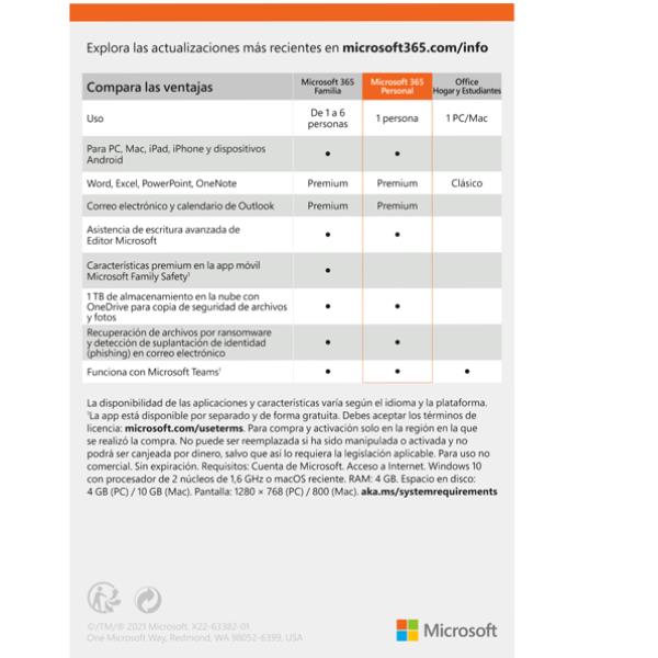 M365 PERSONAL ENGLISH 1YEAR PKC M365 PERSONAL ENGLISH 1YEAR PKC