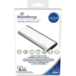 SSD externo MEDIARANGE 240GB - USB Type-C  USB 3.2, M.2 SATA, compatible USB-A y USB-C