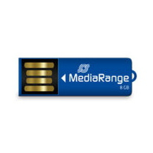 Memoria USB MEDIARANGE nano paper clip 8GB flash drive USB 2.0, pequeña 36x12x4mm, azul Memoria USB MEDIARANGE nano paper clip 8GB flash drive USB 2.0, pequeña 36x12x4mm, azul