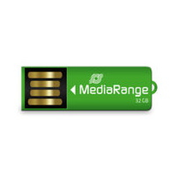 Memoria USB MEDIARANGE nano paper clip 32GB flash drive USB 2.0, pequeña 36x12x4mm, verde Memoria USB MEDIARANGE nano paper clip 32GB flash drive USB 2.0, pequeña 36x12x4mm, verde