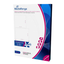 MEDIARANGE hojas para CD jewel case 50h. (frontal 121x120mm + trasera 151x118mm)