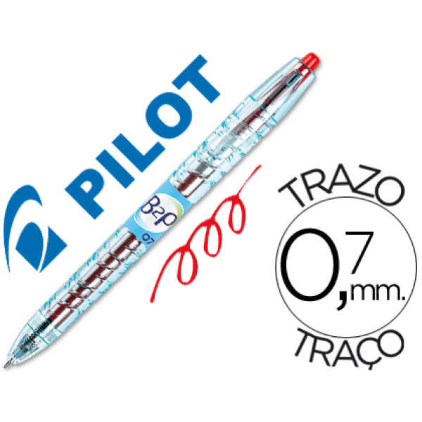 Bolígrafo tinta gel PILOT B2P rojo reciclado Bolígrafo tinta gel PILOT B2P rojo reciclado